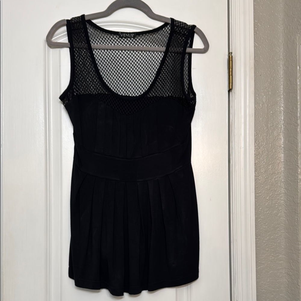 Venus Black Mesh Detail Dress